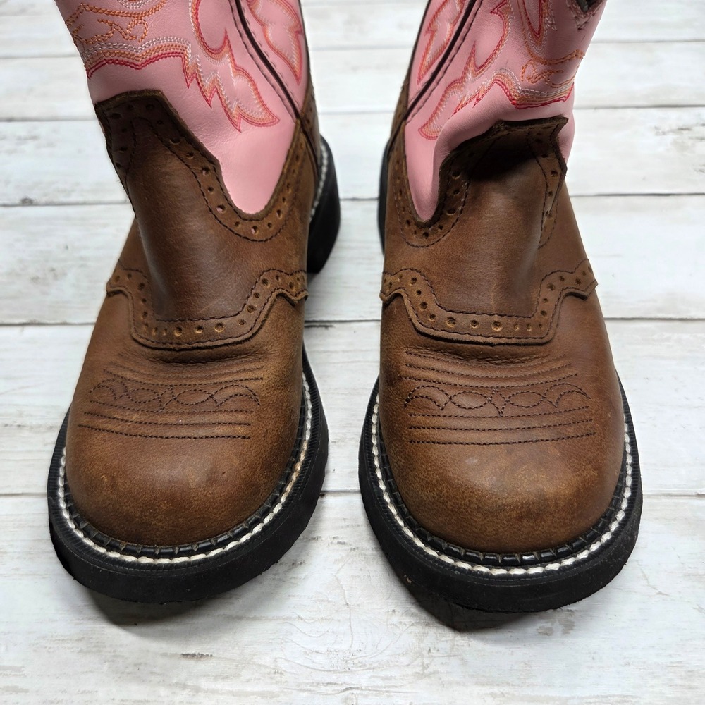 Justin Gypsy L9901 Western Cowgirl Boots Womens 5.5B Brown Pink Leather - Picture 12 of 12
